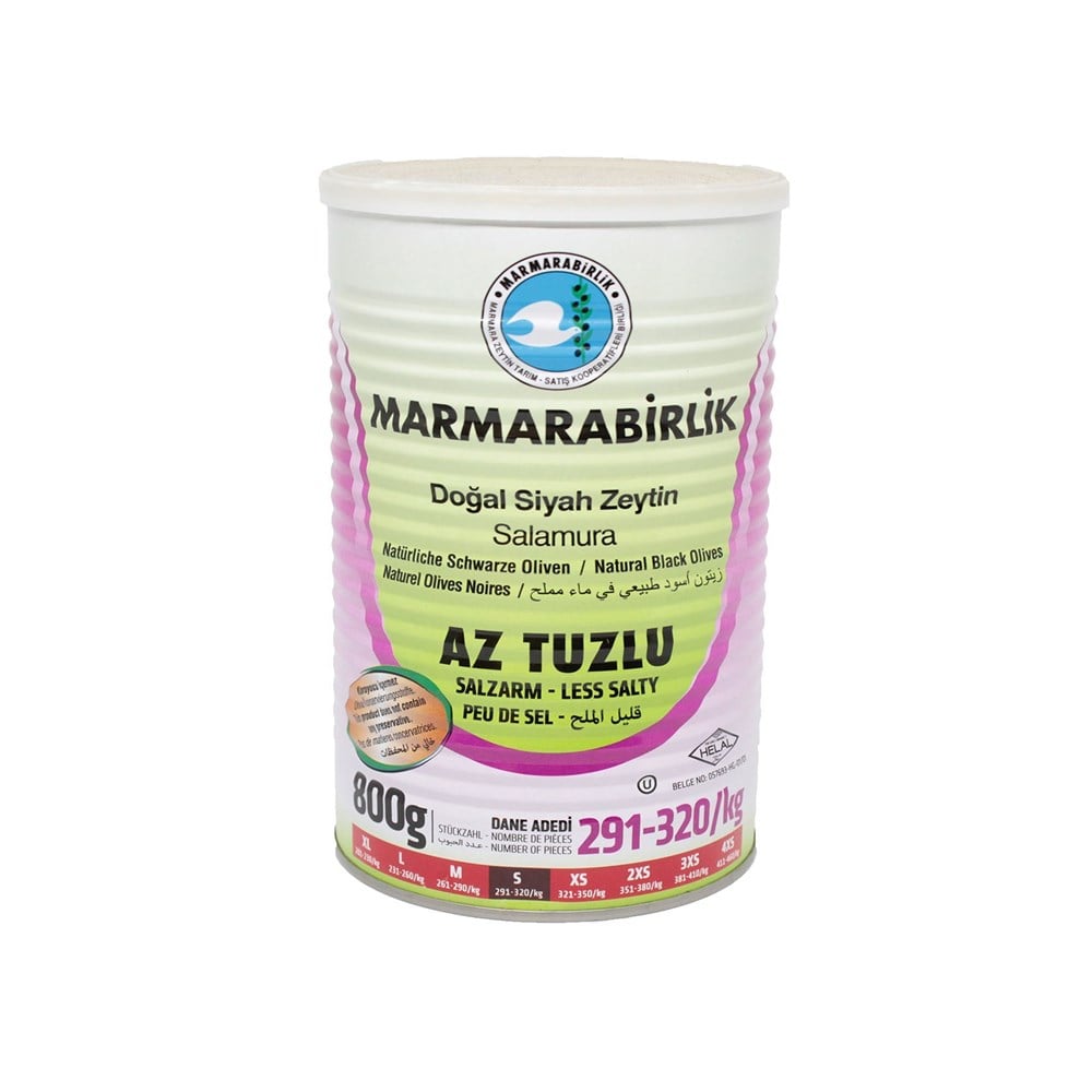 ZEYTİN AZ TUZLU SALAMURA 800 GR MARMARABİRLİK