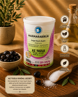 ZEYTİN AZ TUZLU SALAMURA 800 GR MARMARABİRLİK