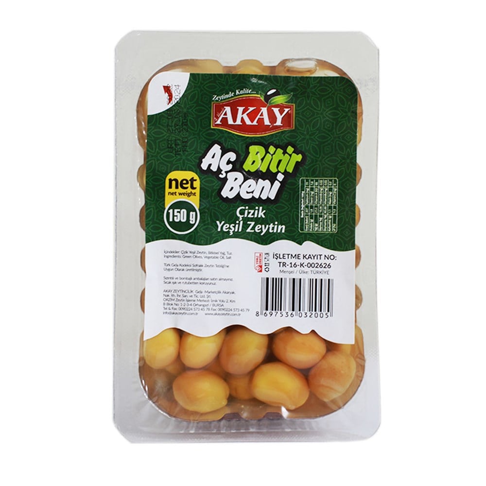 Akay Yeşil Çizik Zeytin 150 Gr