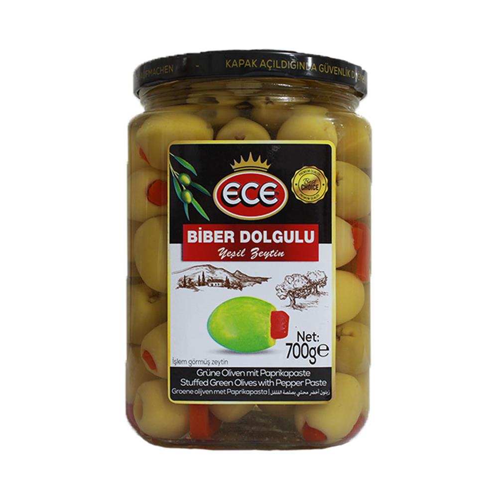 Ece Biber Dolgulu Yeşil Zeytin 700 Gr