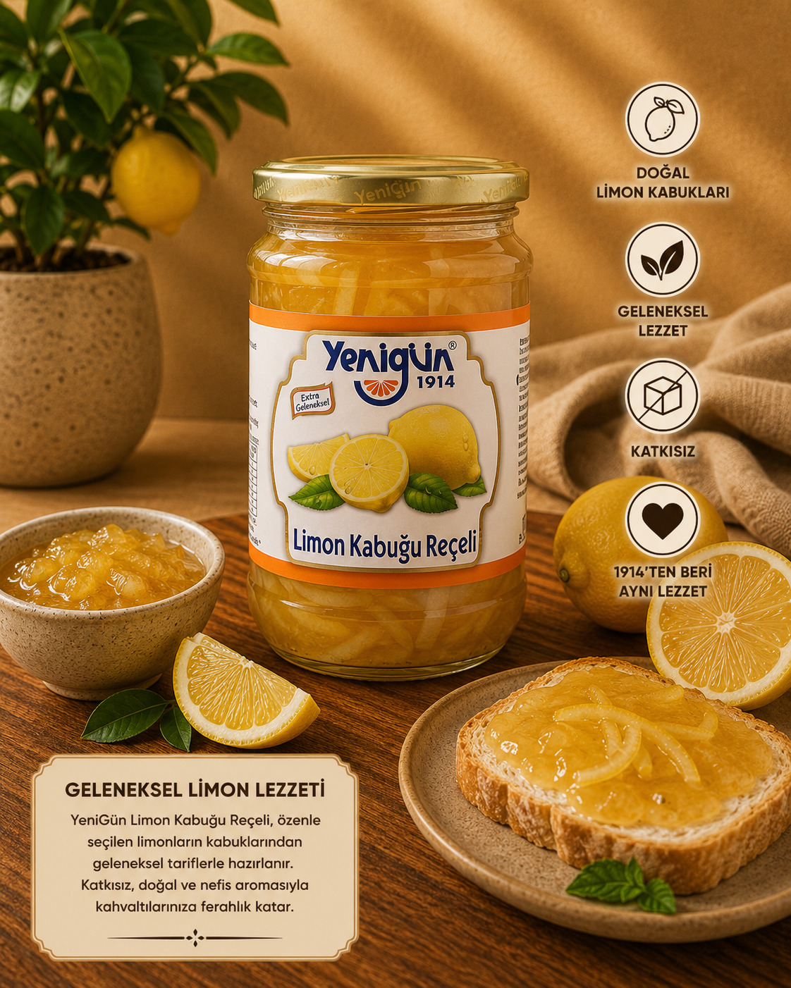 Yenigün Limon Kabuğu Reçeli 380Gr