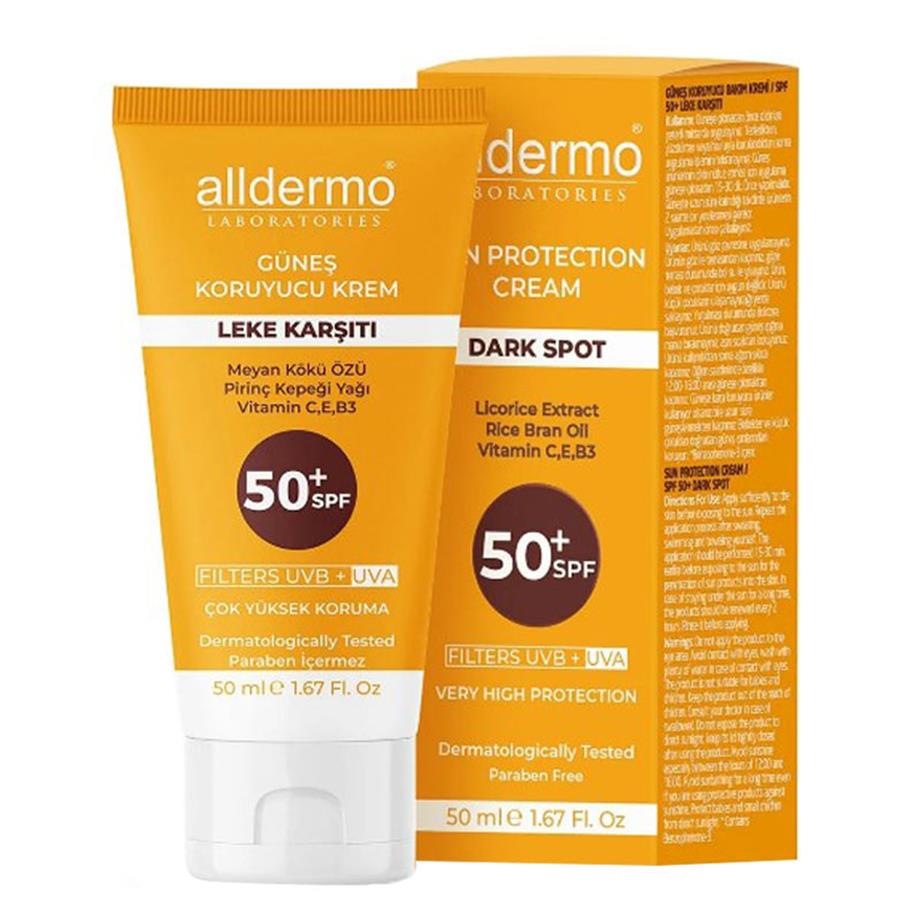 Alldermo - ALLDERMO GÜNEŞ KORUYUCU KREM LEKE KARŞITI SPF50+ 50 ML