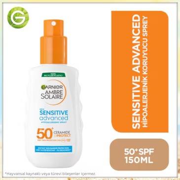 Garnier - Garnier Ambre Solaire Sensitive Advanced Hipoalerjenik SPF50+ Güneş Koruyucu Sprey 150ml