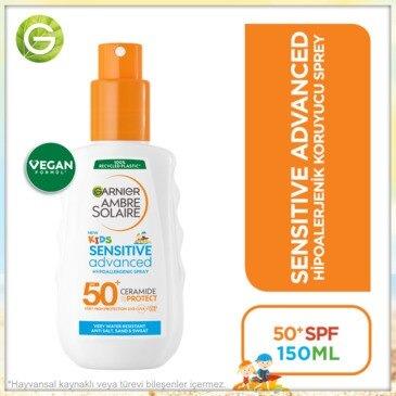 Garnier - Garnier Ambre Solaire Sensitive Advanced Çocuk Hipoalerjenik SPF50+ Güneş Koruyucu Sprey 150ml