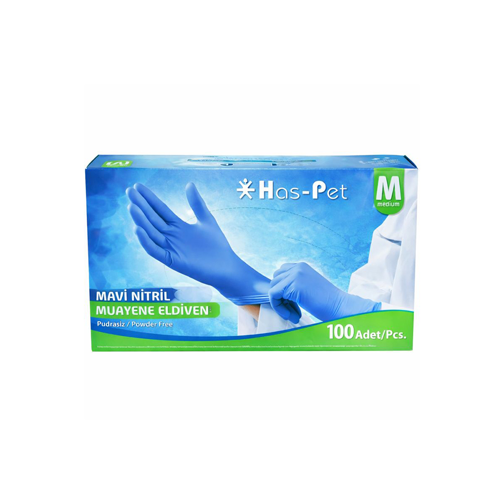 Haspet - Haspet Eldiven Nitril Pudrasız M Mavi 