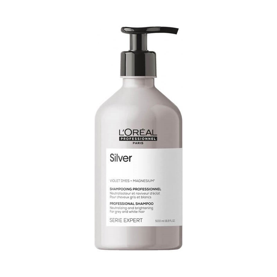 L'oreal Professionnel Serie Expert Silver Çok Açık Sarı Gri ve Beyaz Saçlar İçin Renk Dengeleyici Mor Şampuanı 500 Ml