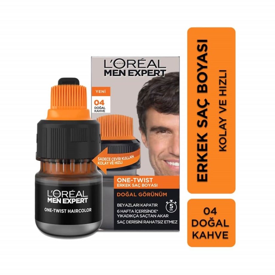 Loreal Paris Men Expert One-Twist Erkek Saç Boyası Kahve 04
