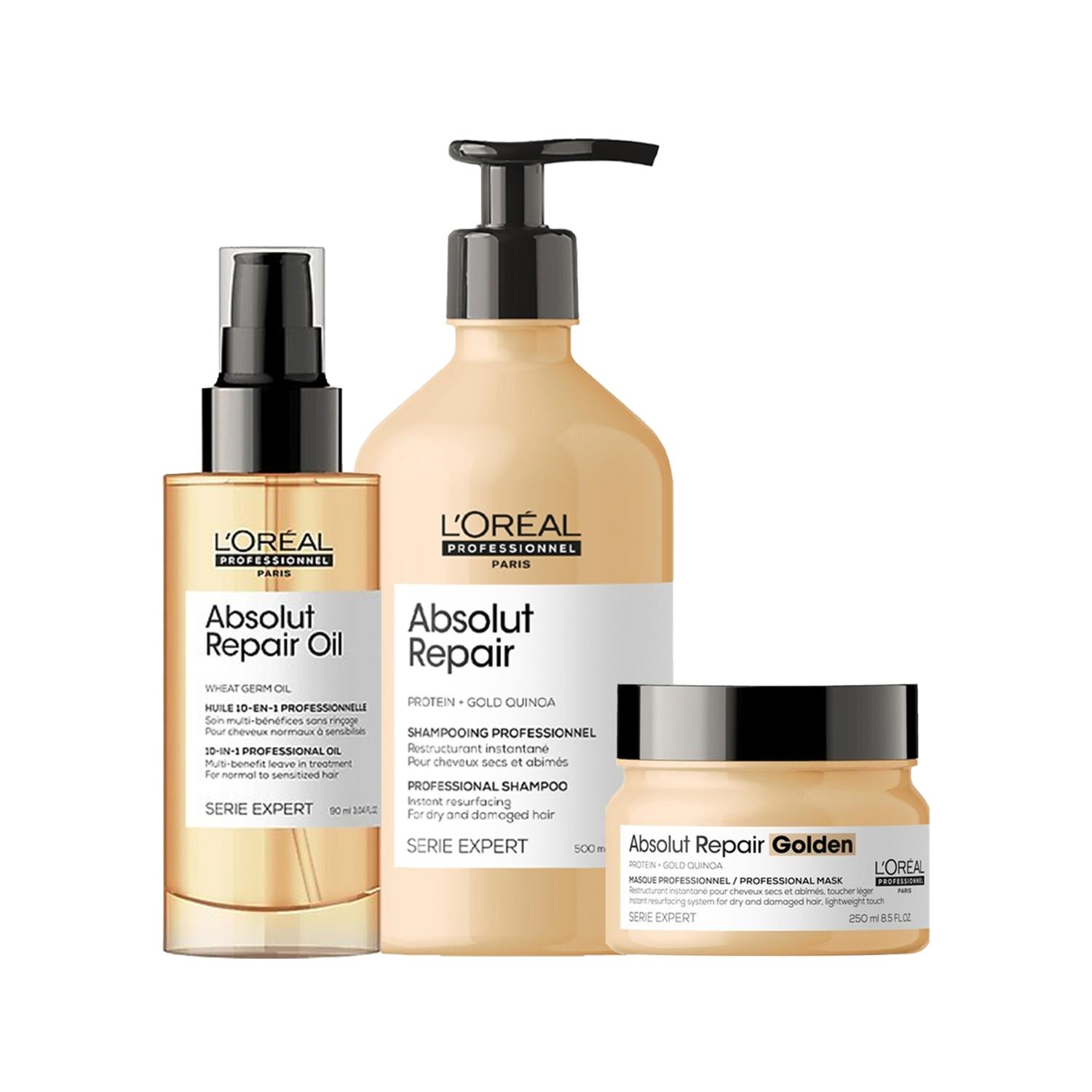 Loreal Professionnel - LOREAL ABSOLUTE REPAİR SET ŞAMPUAN + MASKE + SERUM