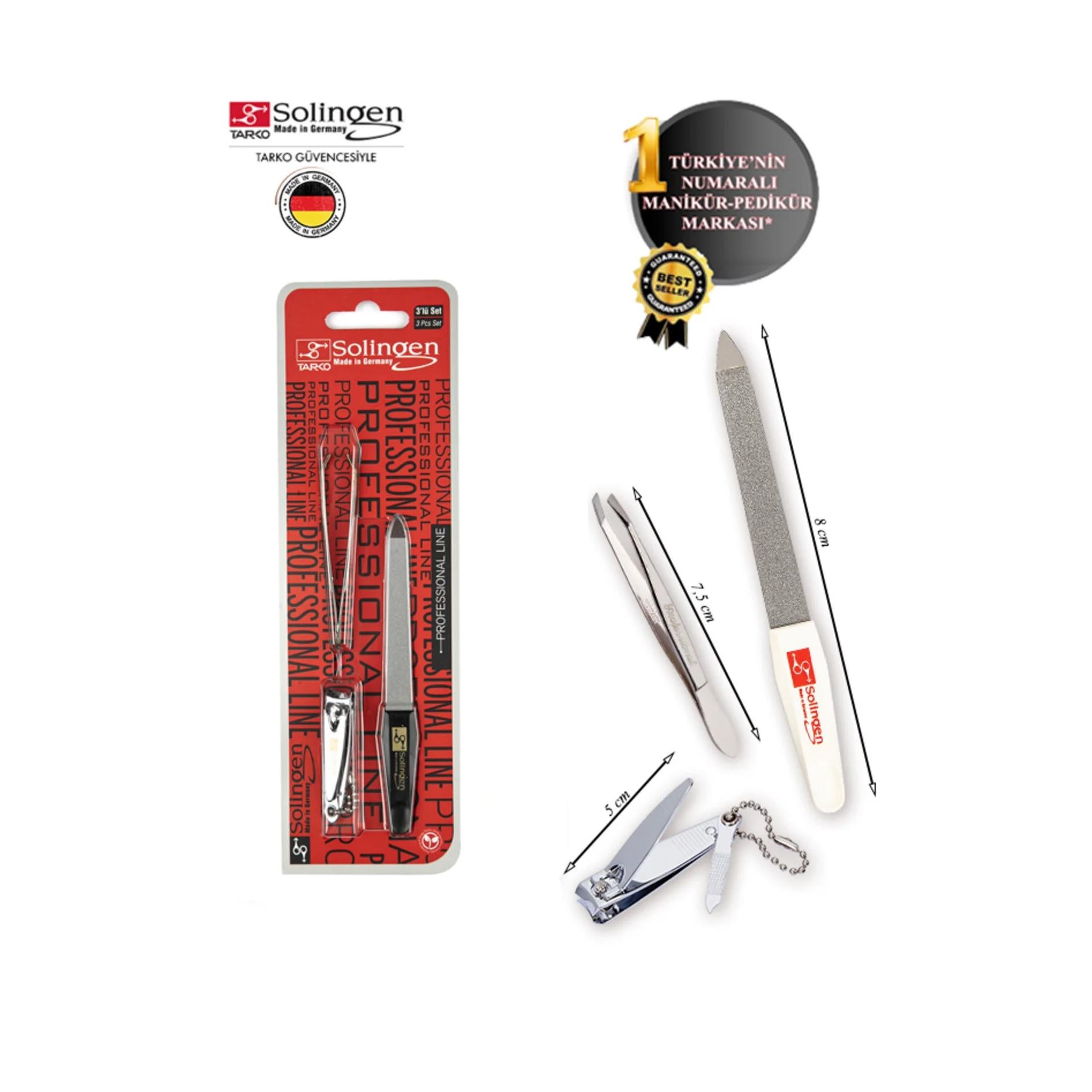 Silingen - Solingen 3108 3'lü Paslanmaz Çelik Kişisel Bakım Seti 