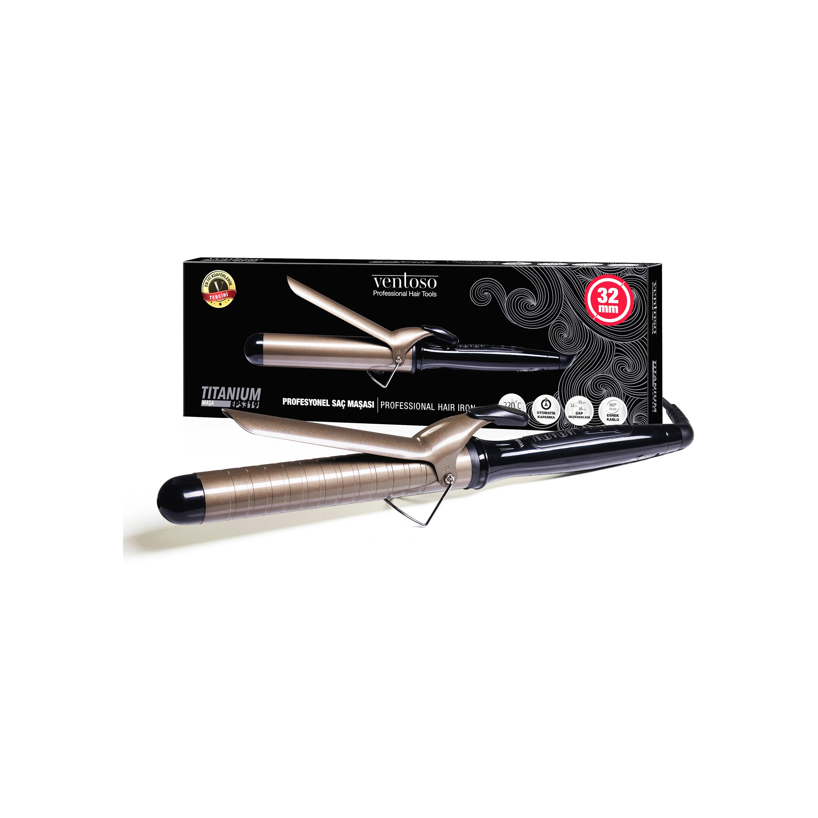 Ventoso - Ventoso Titanyum Kaplı Saç Maşası 32 MM