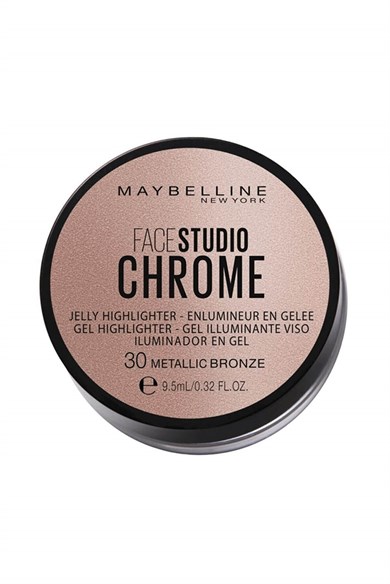 Maybelline New York Face Studıo Chrome Jel Aydınlatıcı No: 30 Metallic Bronze