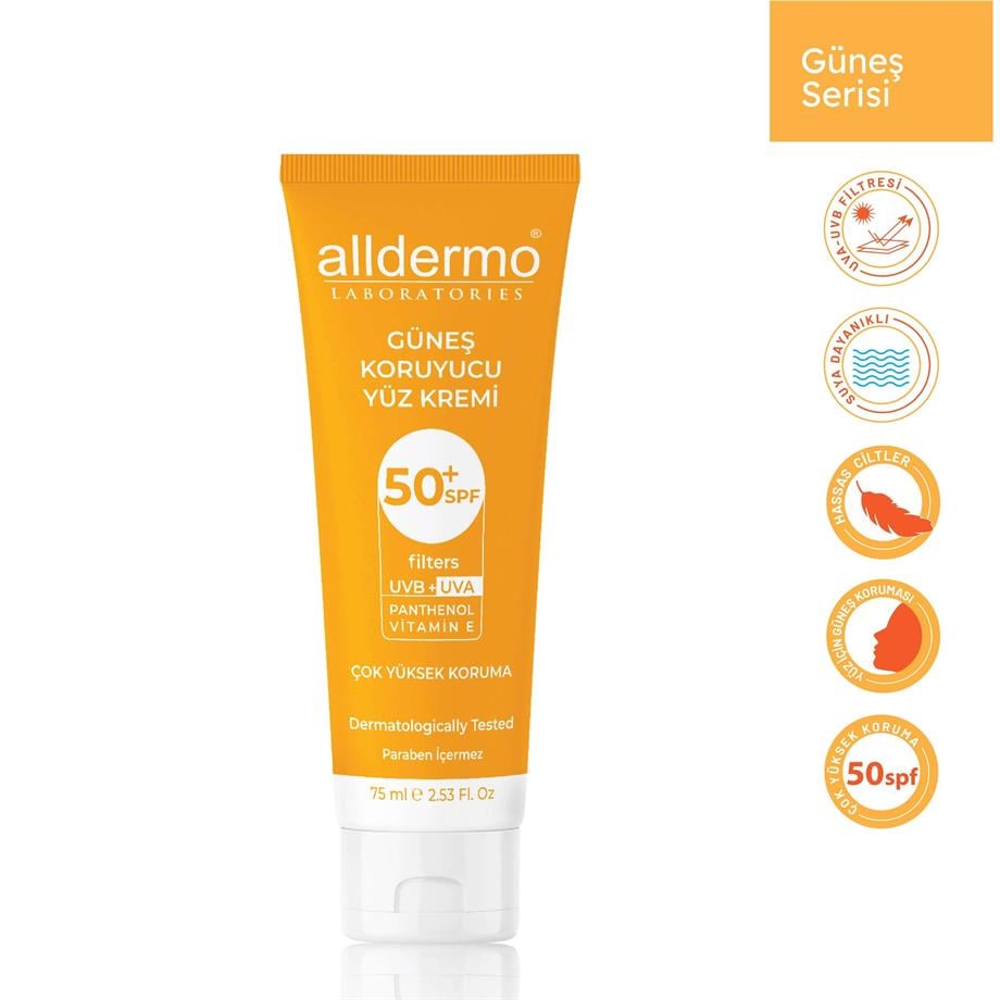 Alldermo - ALLDERMO YÜZ GÜNEŞ KREMİ SPF50+ 75ML