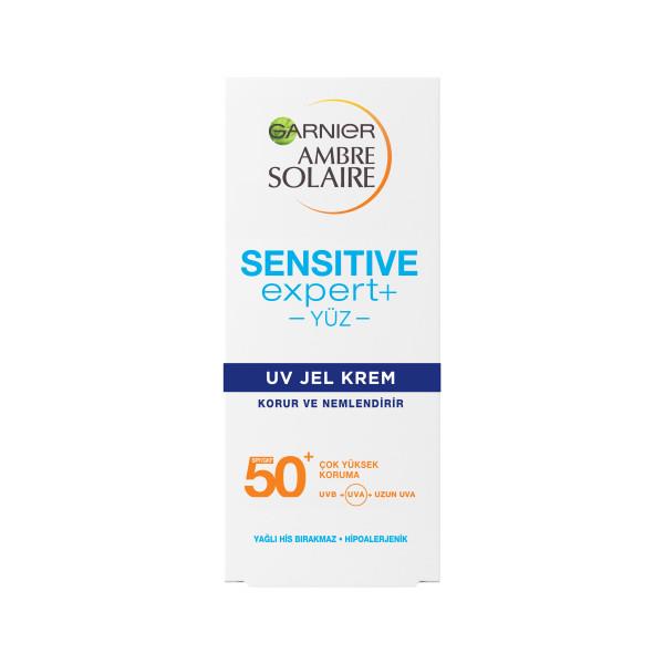 Garnier - Garnier Ambre Solaire Sensitive Expert+ Hassas Ciltler için SPF50+ Güneş Koruyucu Jel Krem 50ml