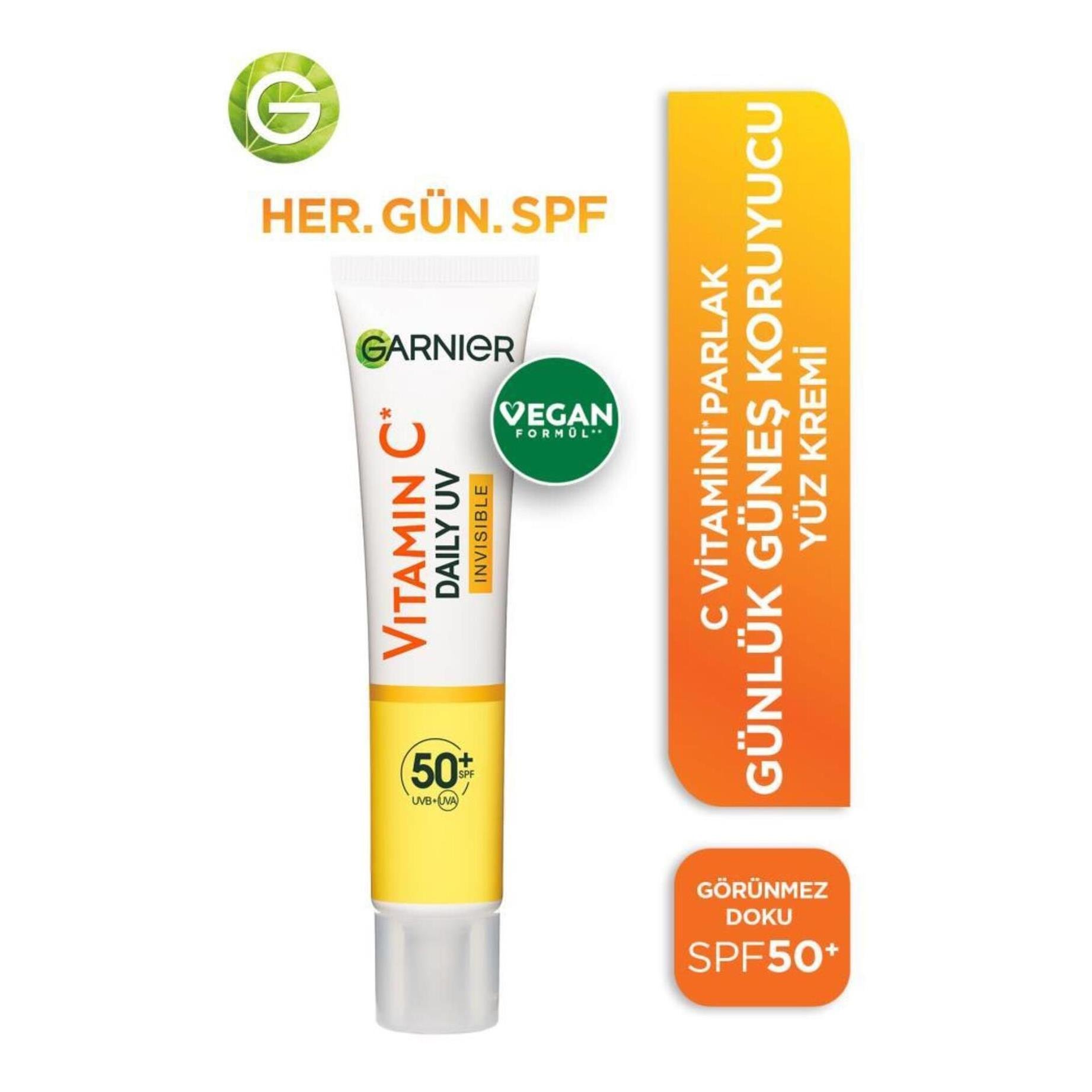 Garnier - Garnier C Vitamini Günlük Uv Korumalı Güneş Yüz Kremi Spf50 Görünmez Doku 40 Ml