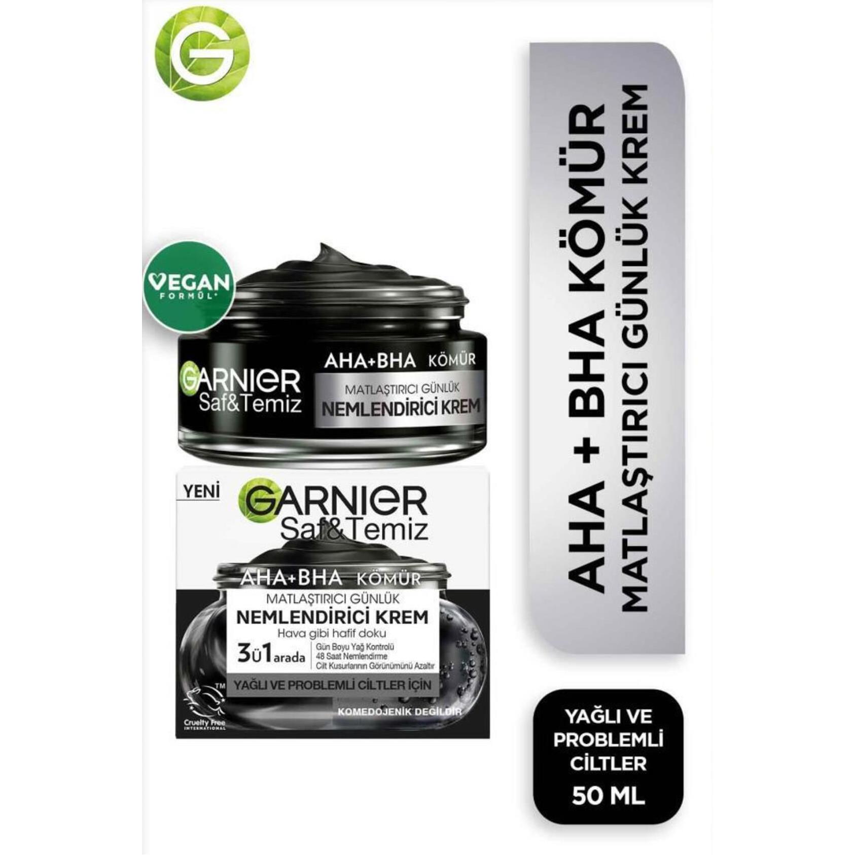 Garnier - Garnier Saf Ve Temiz Kömür Matlaştırıcı Günlük Nemlendirici Krem 50 Ml