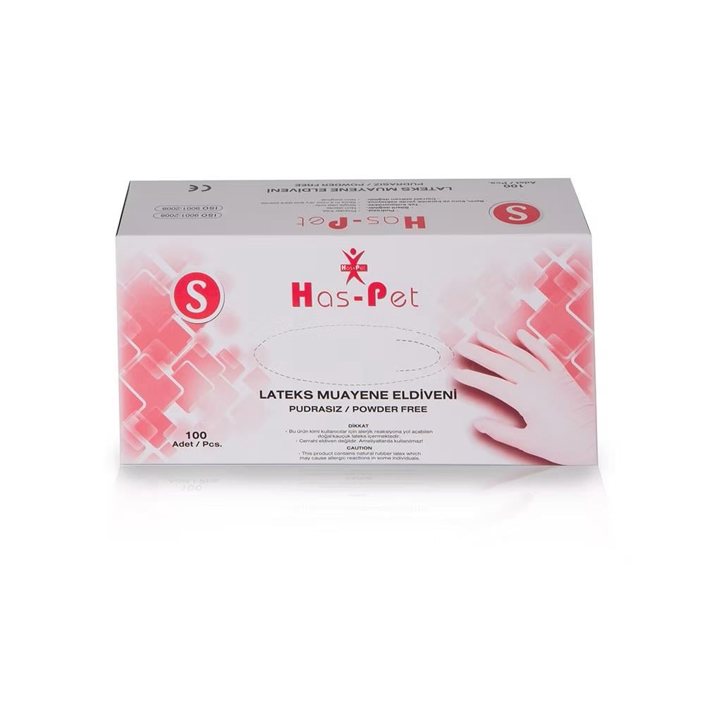 Haspet - Haspet Eldiven Lateks Pudrasız S Beyaz
