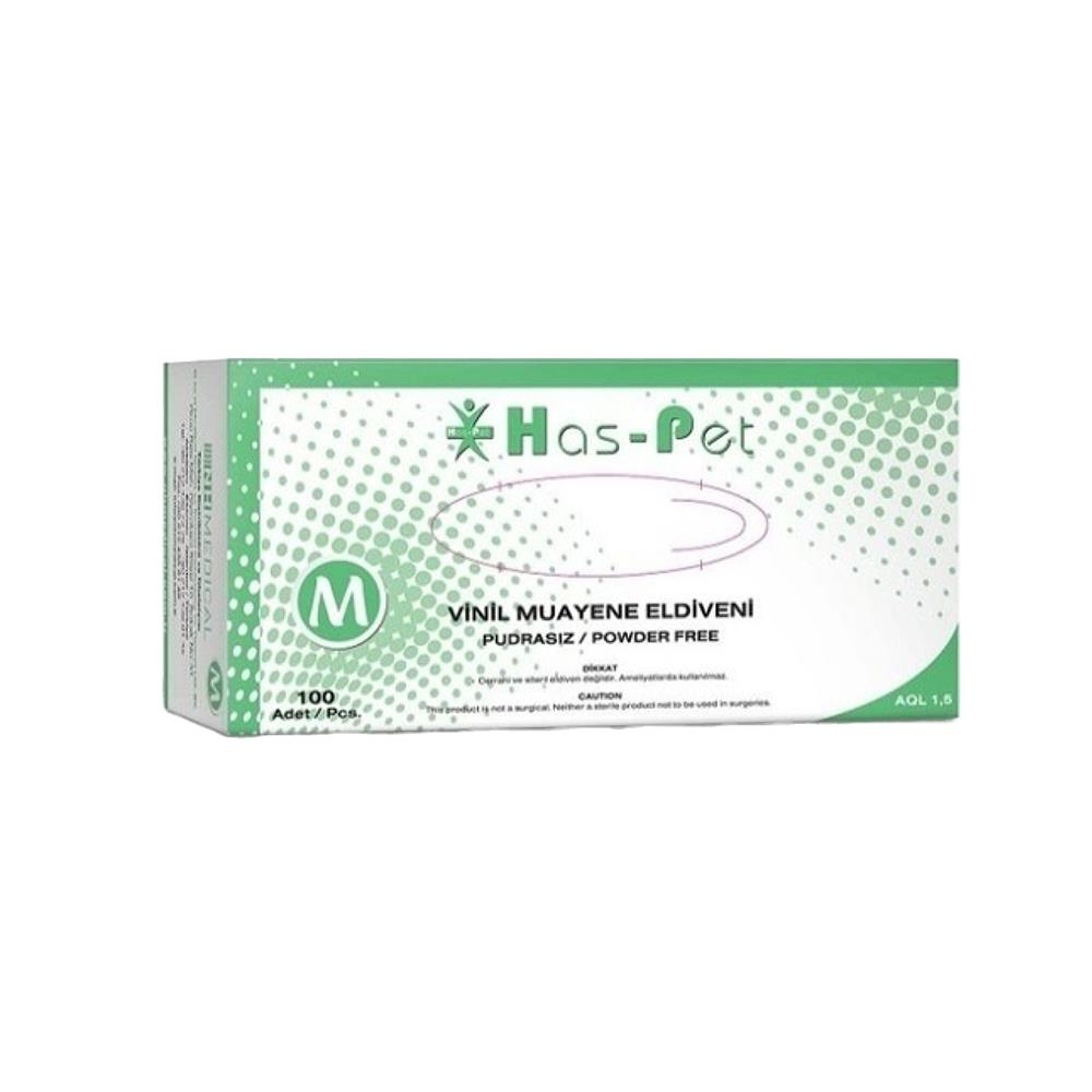 Haspet - Haspet Vinil Pudrasız Eldiven M Beden