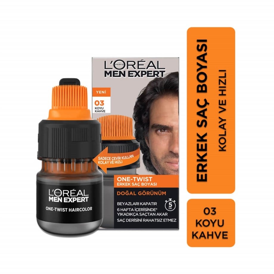 Loreal Paris Men Expert One-Twist Erkek Saç Boyası Koyu Kahve 03