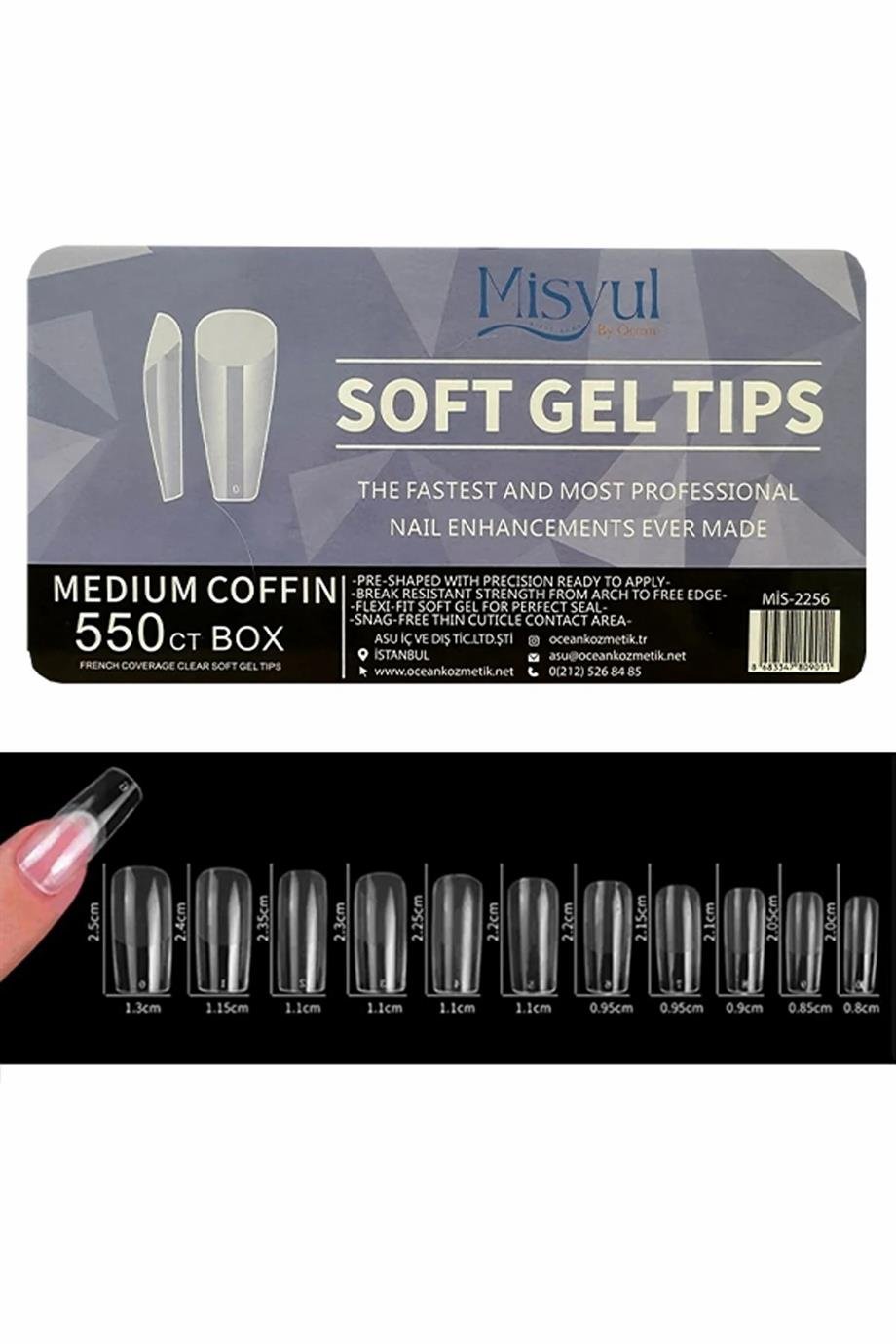 Misyul - MİSYUL SOFT GEL TIPS MEDIUM COFFIN 550