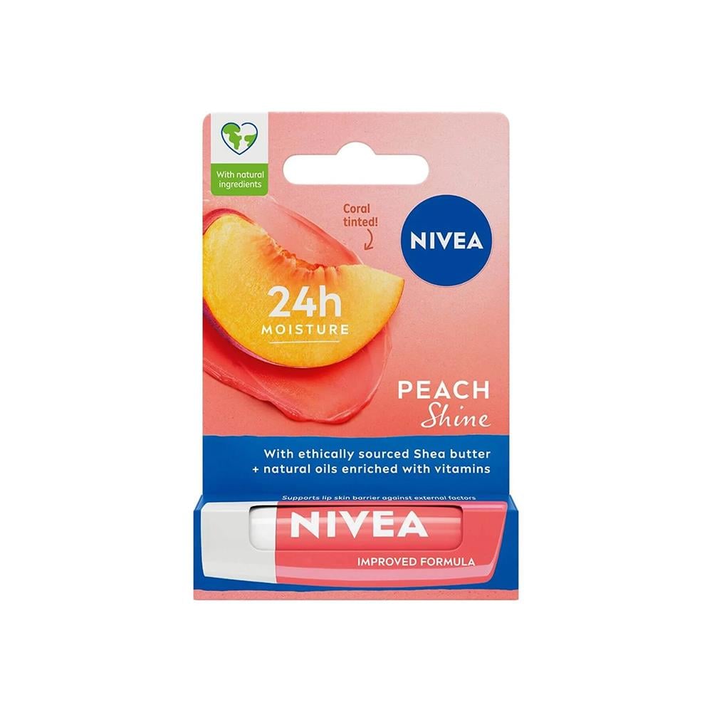 Nivea - Nivea Shine Peach Renkli Lip Balm
