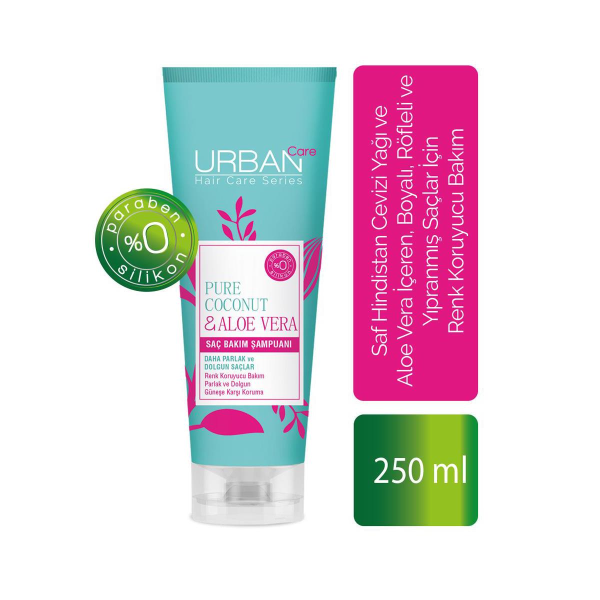 Urban Care - Urban Care Pure Coconut & Aloe Vera Boyalı Saçlara Özel Renk Koruyucu Şampuan 250 Ml