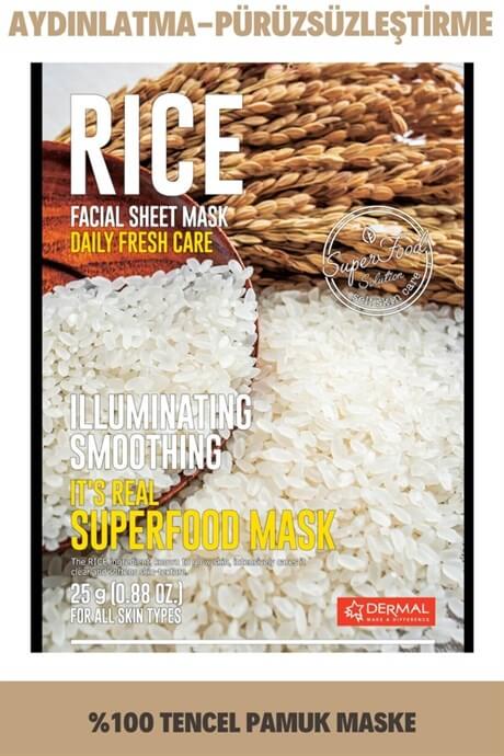 Dermal Its Real Superfood Pirinç Aydınlatıcı Yüz Maskesi 23 Gr