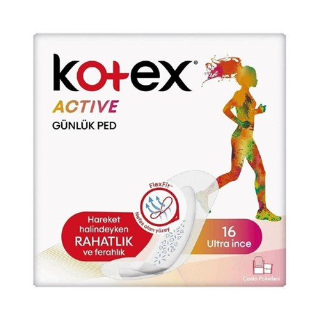 Kotex - Kotex Active Ultra İnce Günlük Ped 16lı