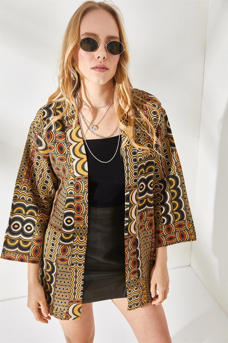 Salaş Dokuma Kimono Patch Hardal