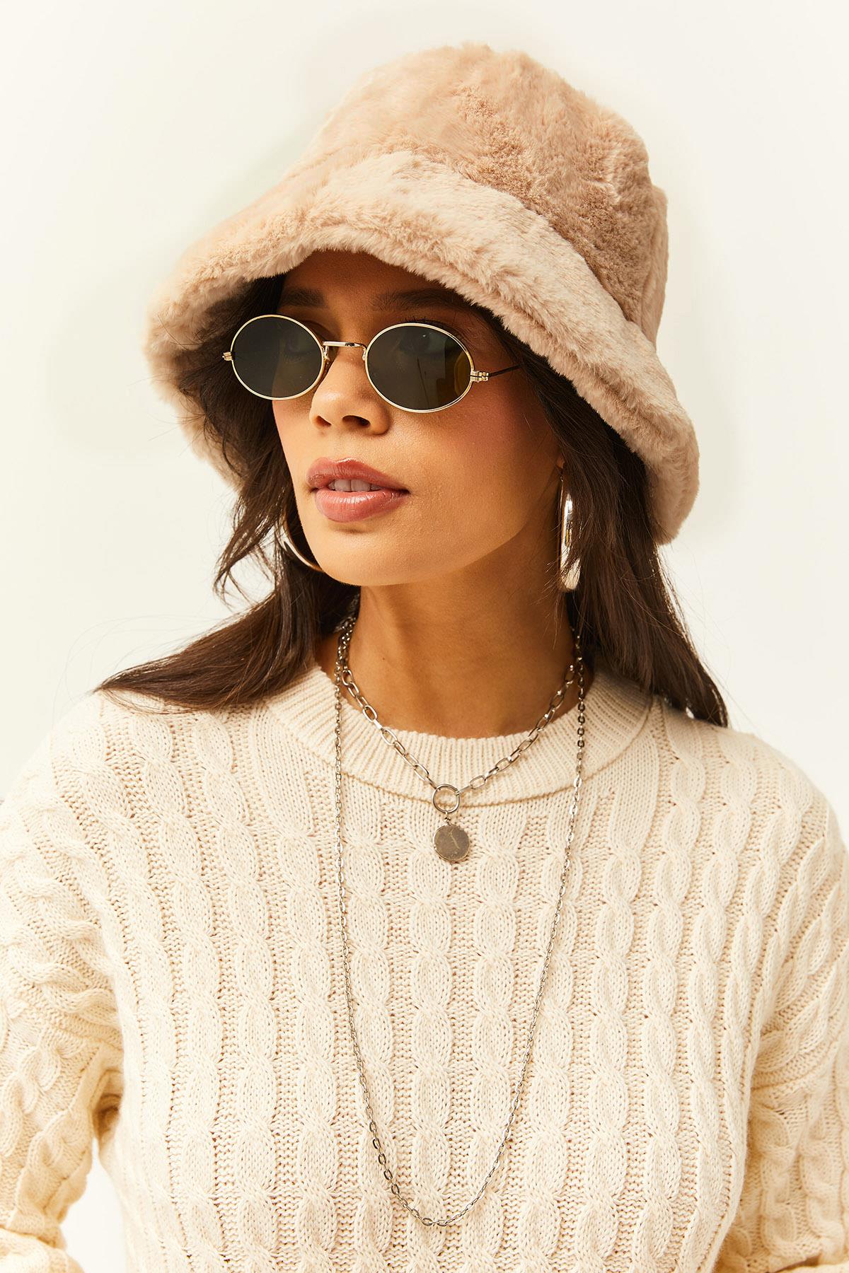 Bucket Şapka Peluş Taş