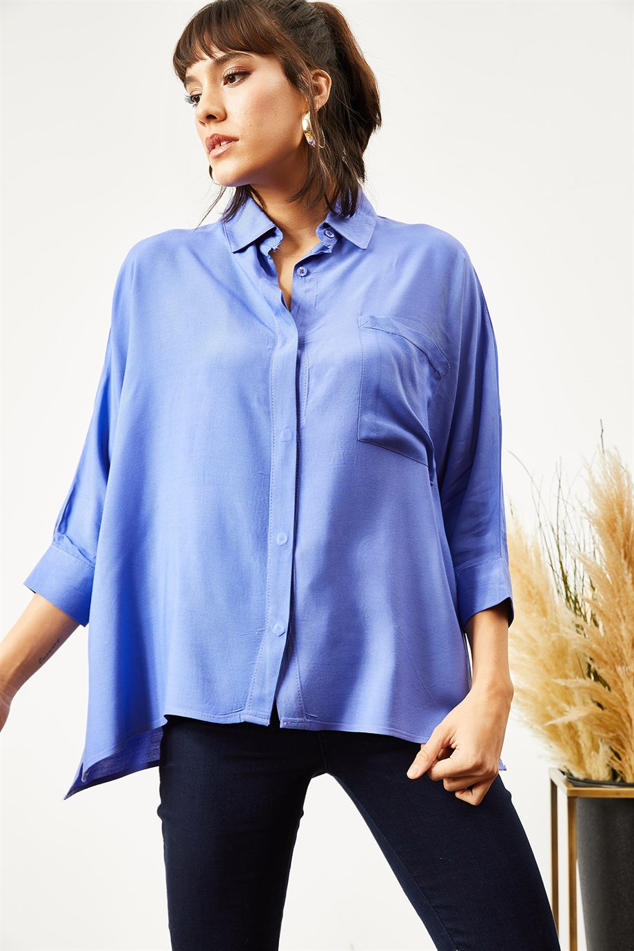 Cepli Salaş Gömlek Mor