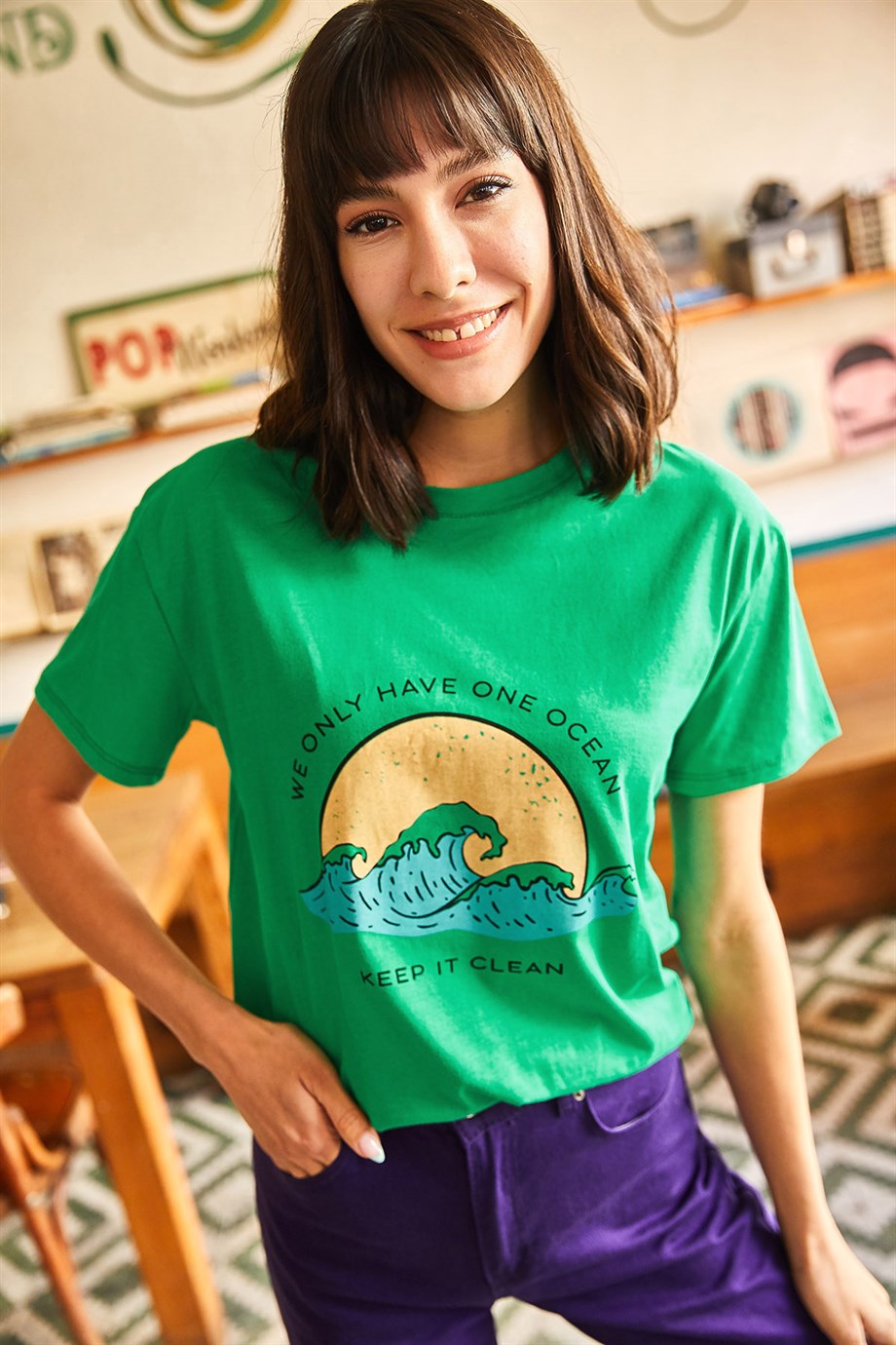 Olalook Ocean Tişört Çimen Yeşili