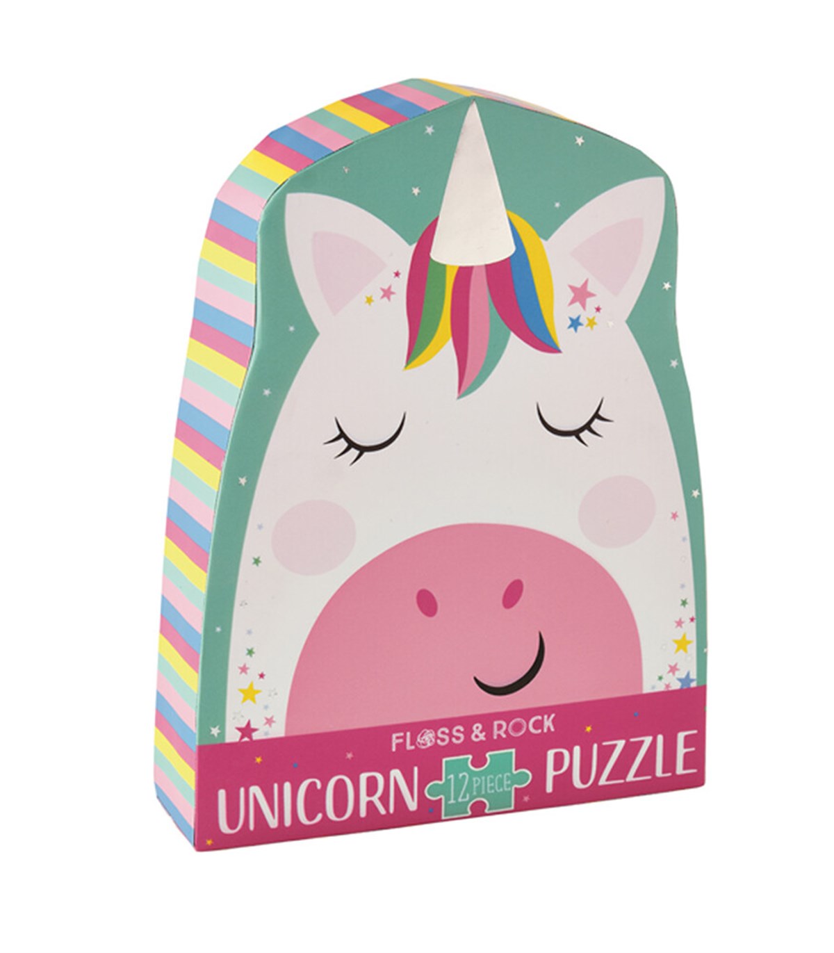 12 Parça Şekilli Yap-Boz/Rainbow Unicorn