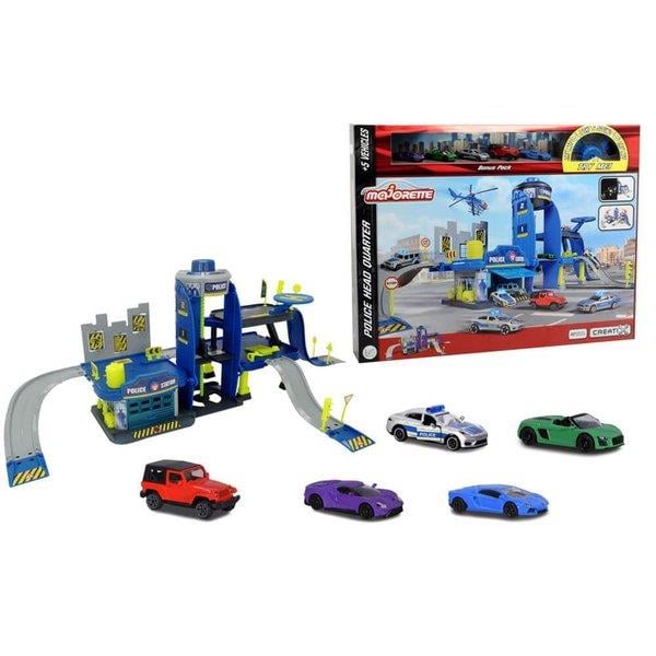 MAJORETTE CREATIX POLICE PLAYSET+5 VEHICLES