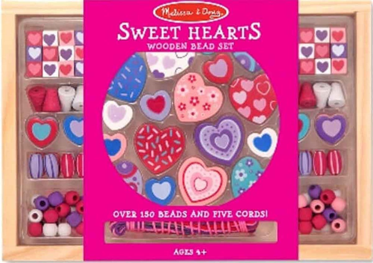Melissa & Doug Ahşap Boncuk Dizme - Tatlı Kalpler