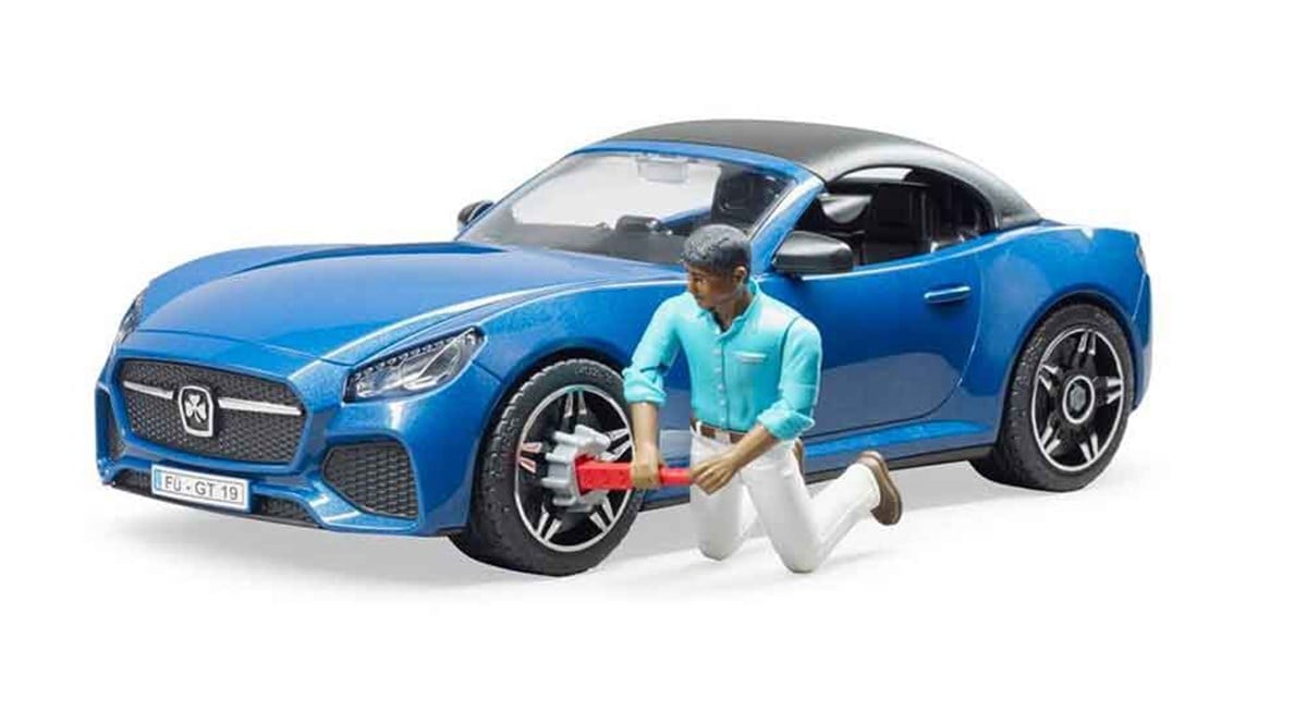 Bruder Roadster Araba Mavi & Şöförü