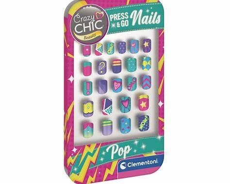 Crazy Chic Press & Go Nails Pop çocuk tak-çık tırnak seti