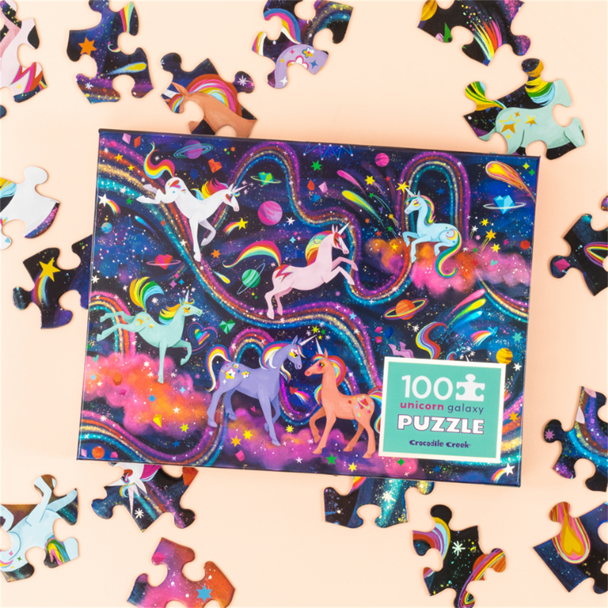Crocodile Creek Dino World Puzzle – 50 Teile, In Metalldose, Buntes Kinderpuzzle Ab 3 Jahren