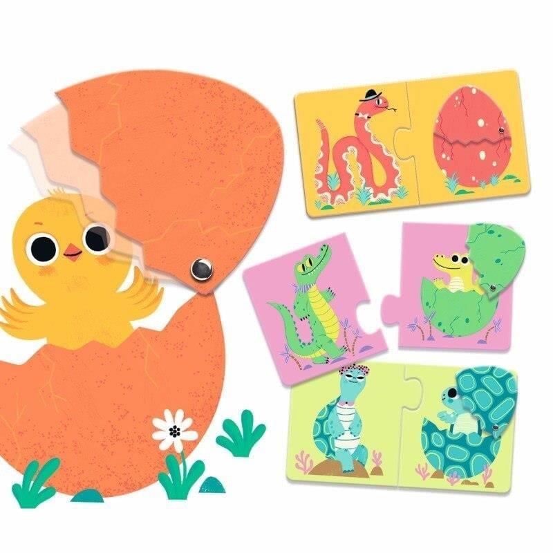 Djeco İkili Puzzle - Funny Eggs