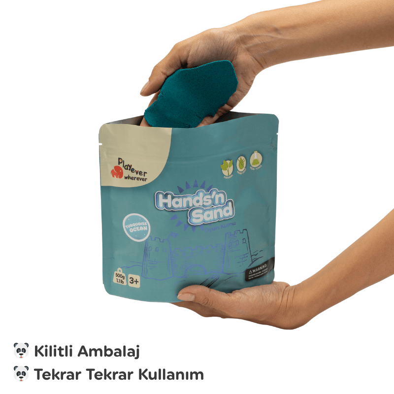 Hands'n Sand Doğal Kinetik Oyun Kumu 500 gr Mavi