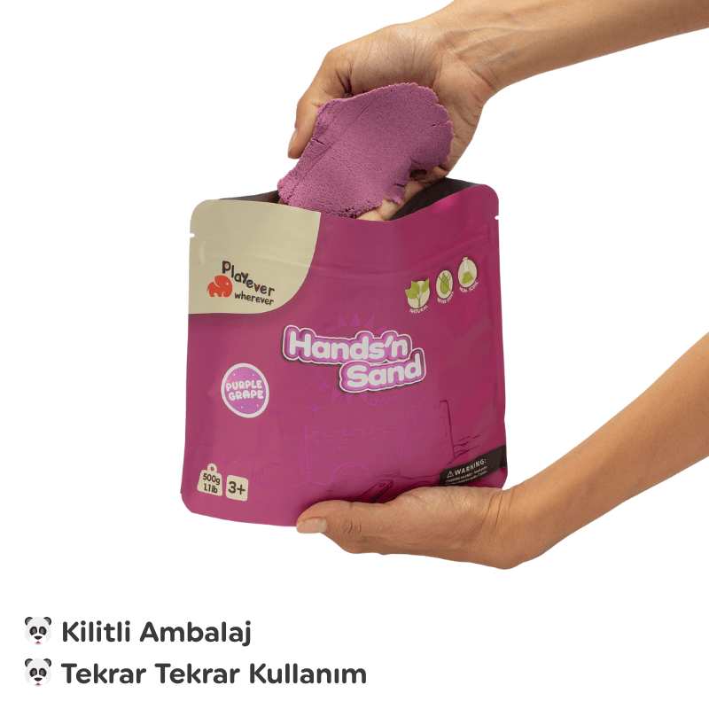 Hands'n Sand Doğal Kinetik Oyun Kumu 500 gr Mor
