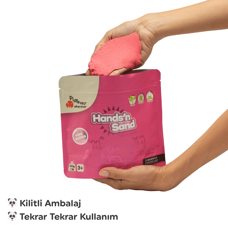 Hands'n Sand Doğal Kinetik Oyun Kumu 500 gr Pembe