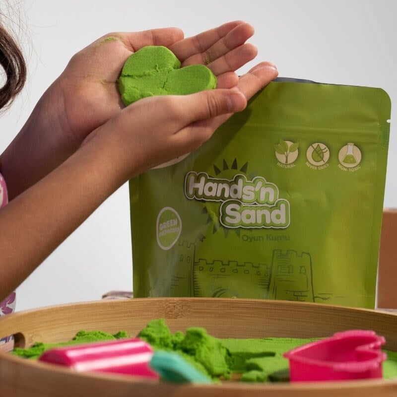 Hands'n Sand Doğal Oyun Kumu 500gr - Yeşil