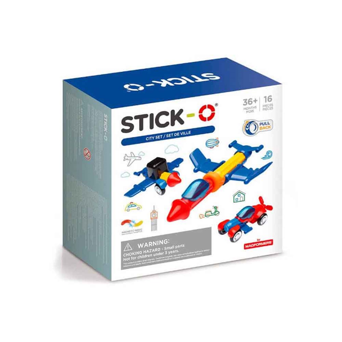 Mıknatıslı Şehir Araçları Seti 16 Parça