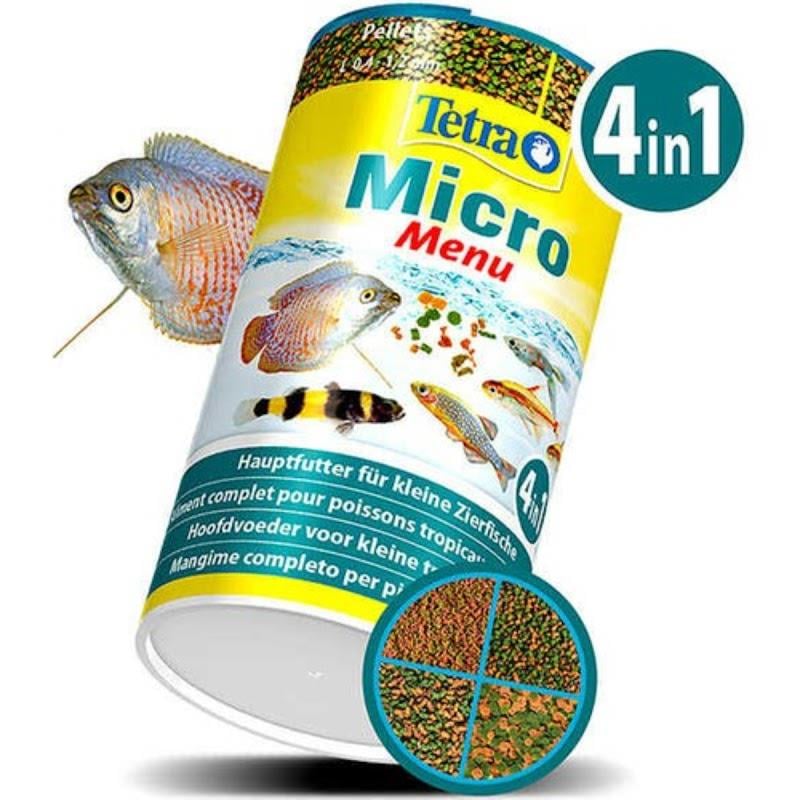 Tetra Micro Menü 4in1 (Crisps-Pellets-Sticks-Granules) Yem 65 Gr/100 Ml