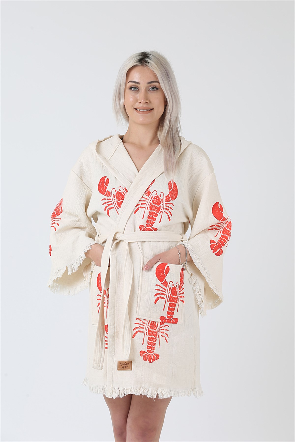 Kısa Kimono KapüşonluBODRUMHOME