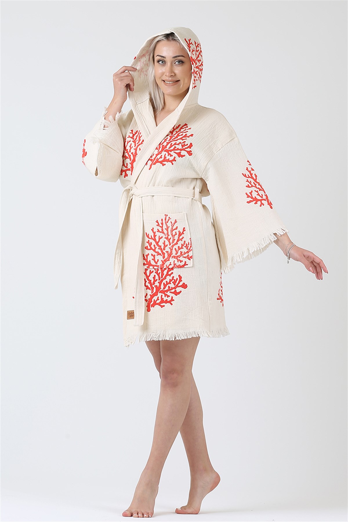 Kısa Kimono KapüşonluBODRUMHOME
