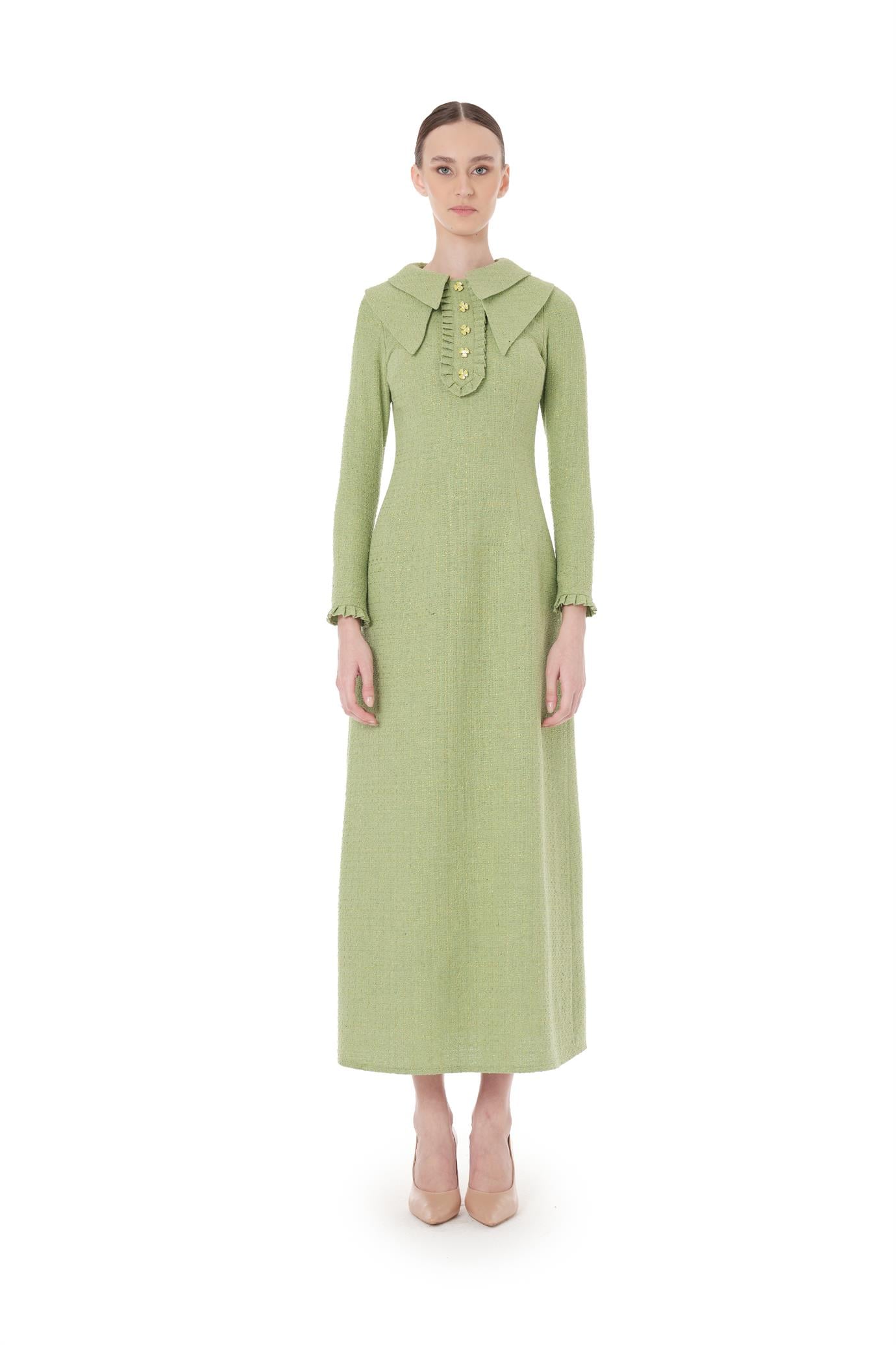 DOUBLE COLLAR CHANEL DRESS Green