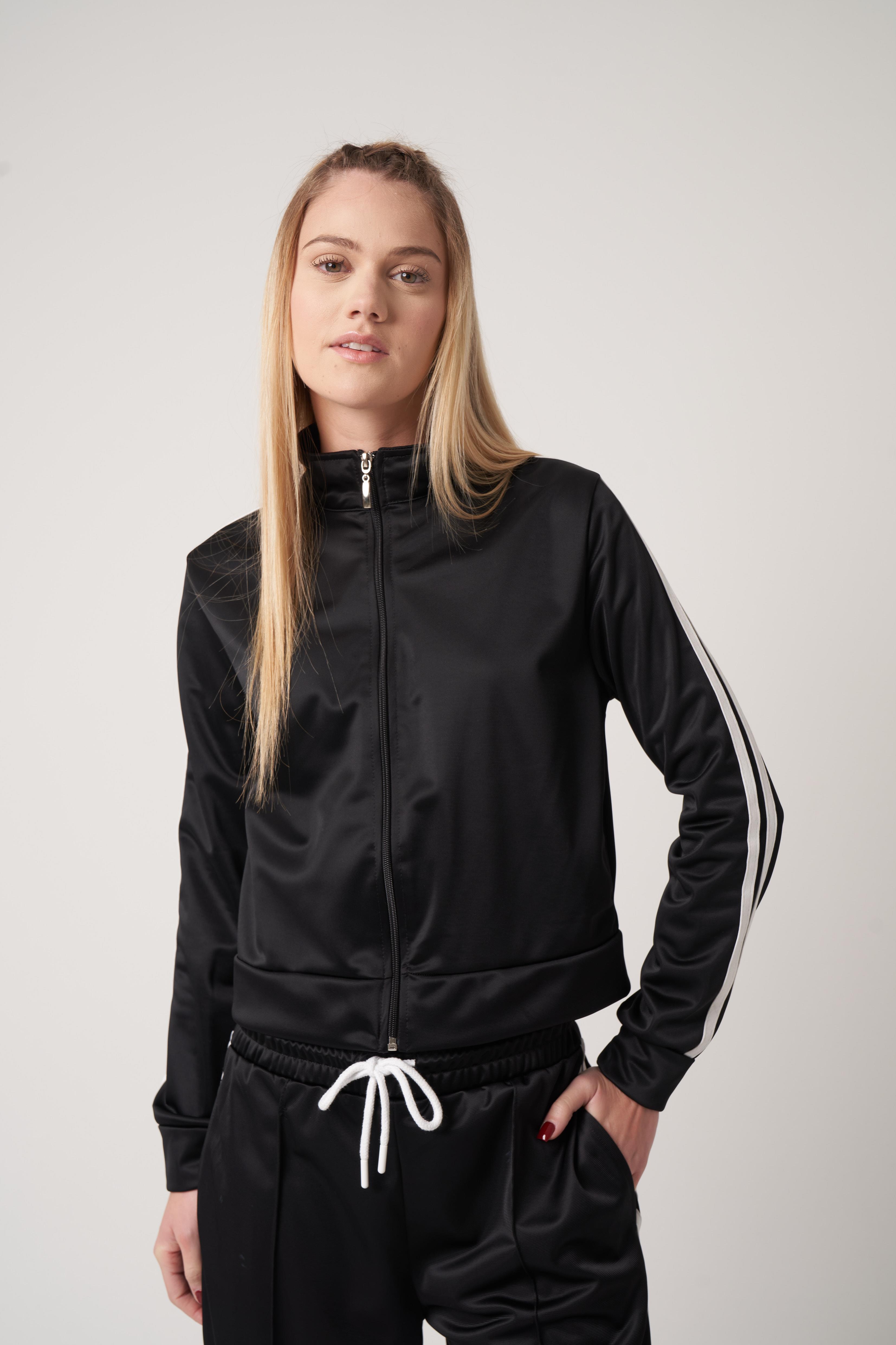 Şerit Detaylı Ceket Siyah