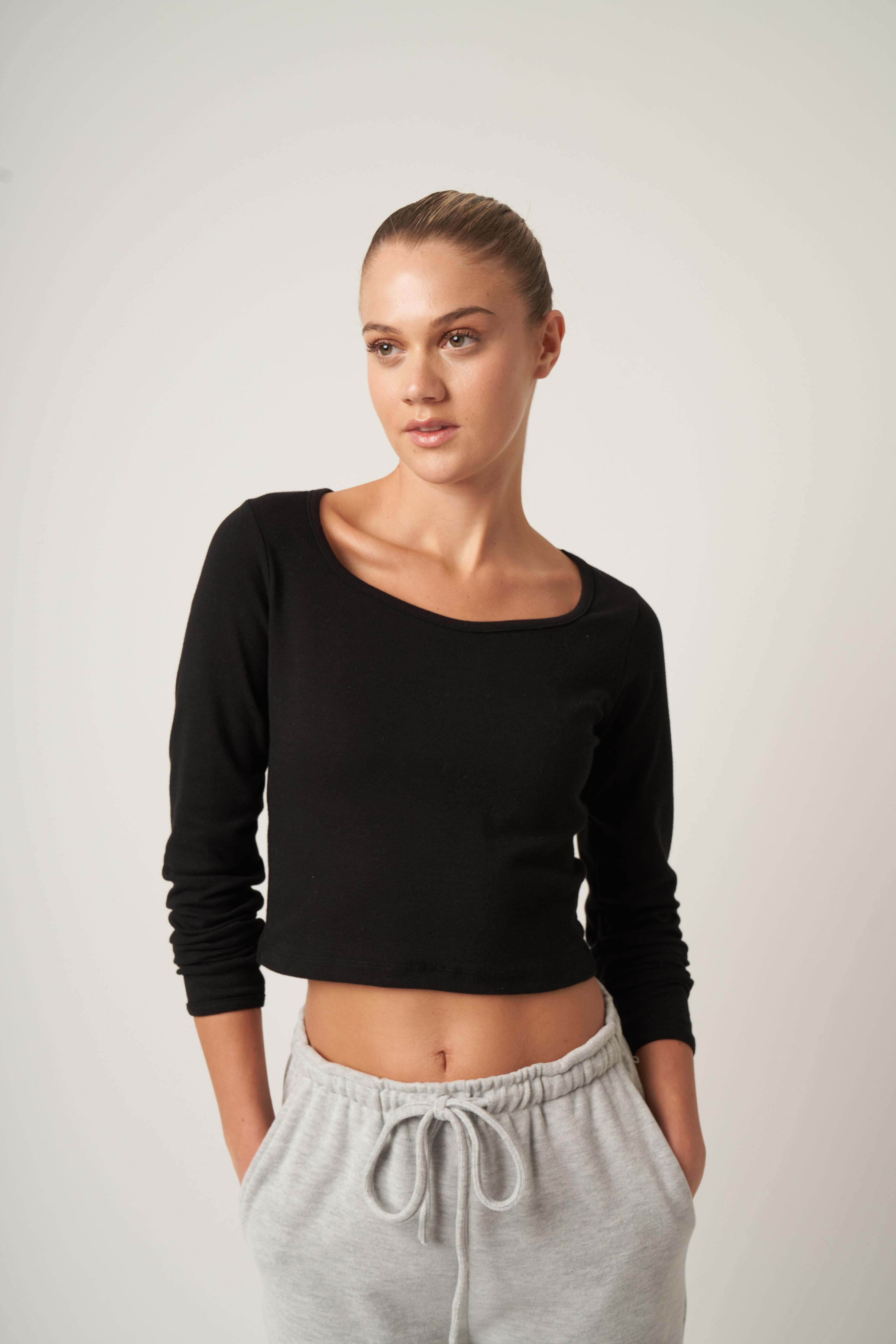 Basic Kısa Bluz Siyah
