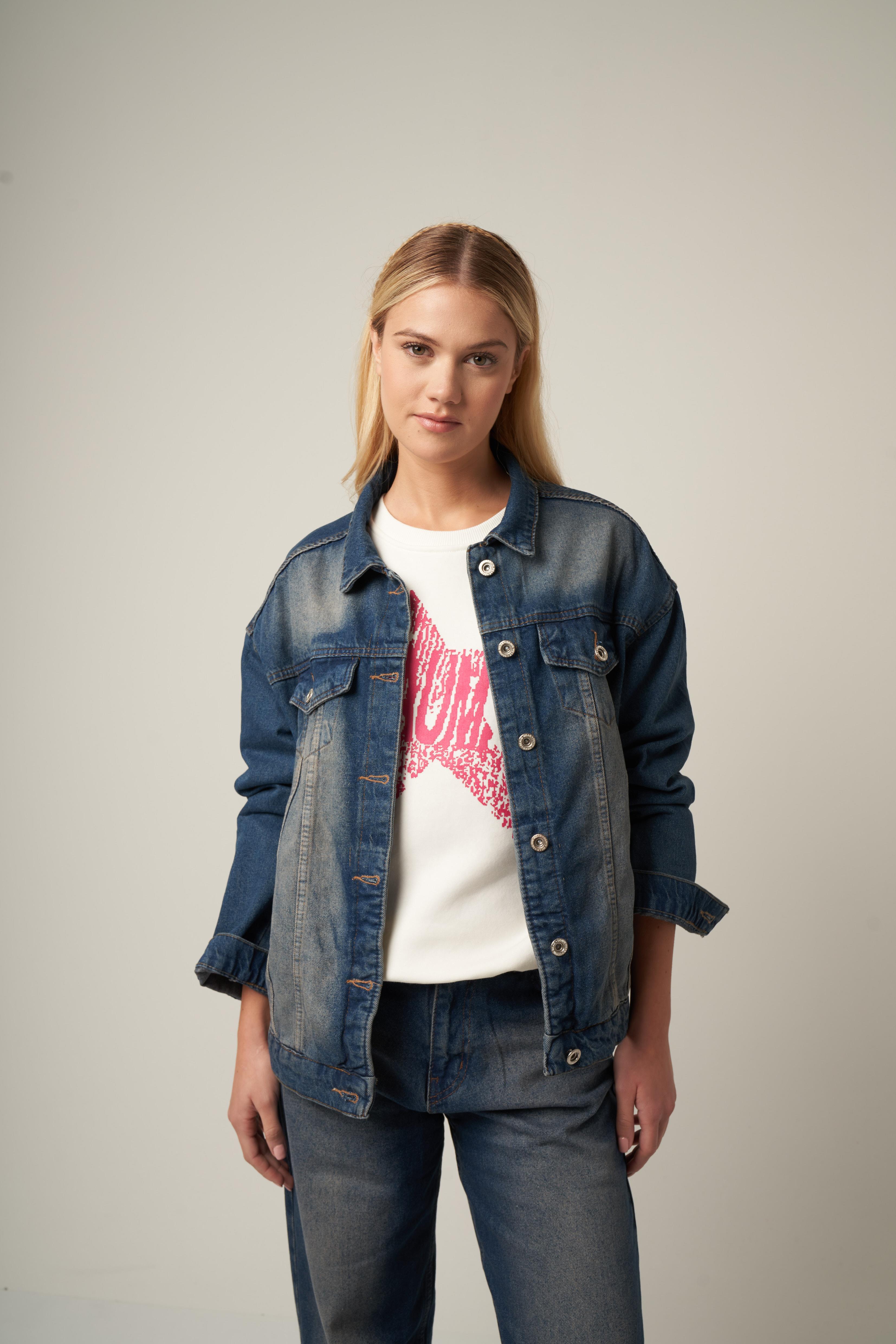 Boyfriend Denim Ceket Kahve Tint